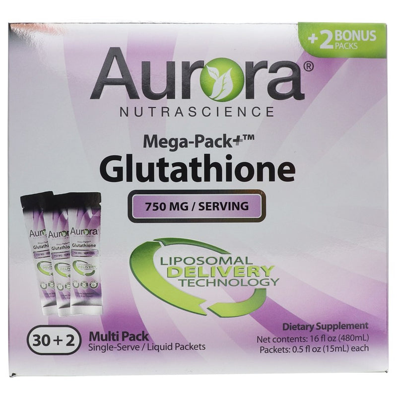 Aurora Nutrascience Mega-Pack+ Liposomal Glutathione, 20 ml Packets, 32 ct