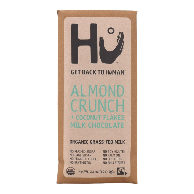 Hu Kitchen Grass-Fed Milk Chocolate Bar Almond Crunch + Coconut Flakes, 60g