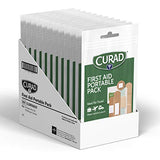 Curad First Aid Portable Pack  Ideal for Travel  Water Resistant Pouch  15 Count