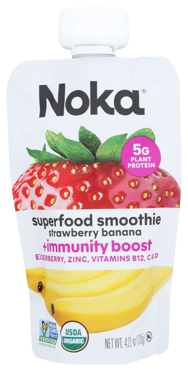 Noka, Organic Superfood Smoothie Strawberry Banana, 4.22 Oz