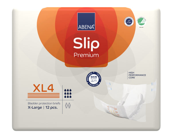 Abena Slip, Premium Incontinence Briefs, Level 4, 110-170cm Waist, 12ct