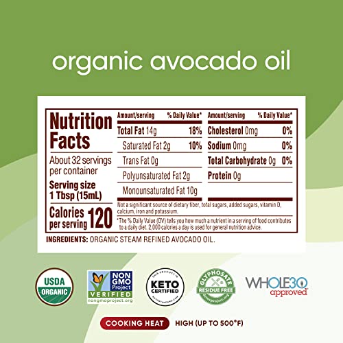 Nutiva, Organic Pure Avocado Oil, 16 Oz