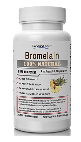 Superior Labs Bromelain Non Synthetic! 2400gdu 500mg 120 Vegetable Capsules