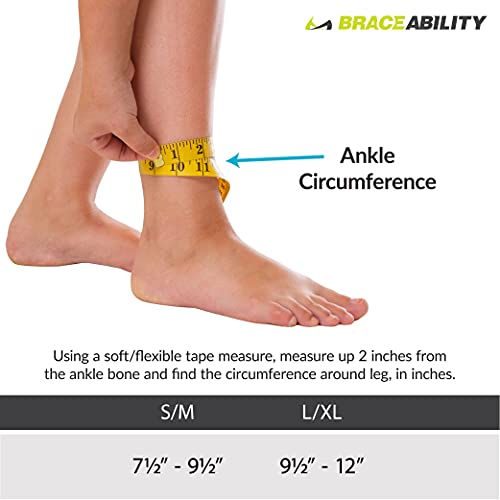 BraceAbility AFO Foot Drop Brace Adjustable Soft Ankle Foot Orthosis Drop Foot Brace for Men and Women Walking with Shoes to