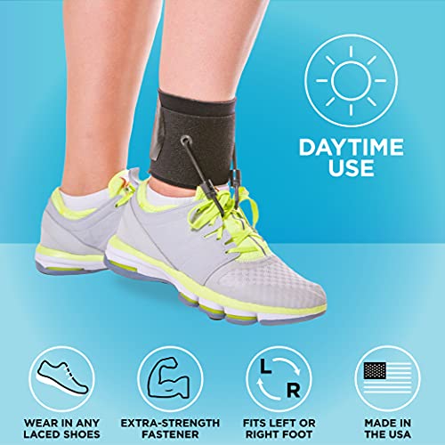 BraceAbility AFO Foot Drop Brace Adjustable Soft Ankle Foot Orthosis Drop Foot Brace for Men and Women Walking with Shoes to