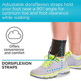BraceAbility AFO Foot Drop Brace Adjustable Soft Ankle Foot Orthosis Drop Foot Brace for Men and Women Walking with Shoes to