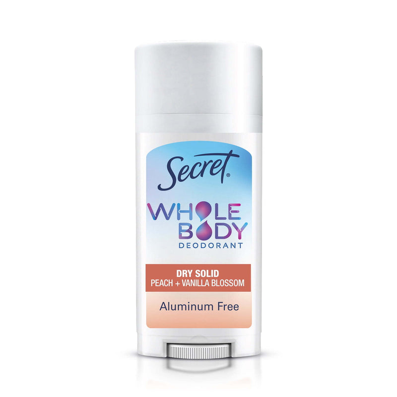 Secret Whole Body Deodorant Stick Aluminum Free Peach & Vanilla 2.6oz