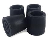 Essential Medical Supply Replacement Walker Commode and Cane Tips  1 1/8 Black 4 Count