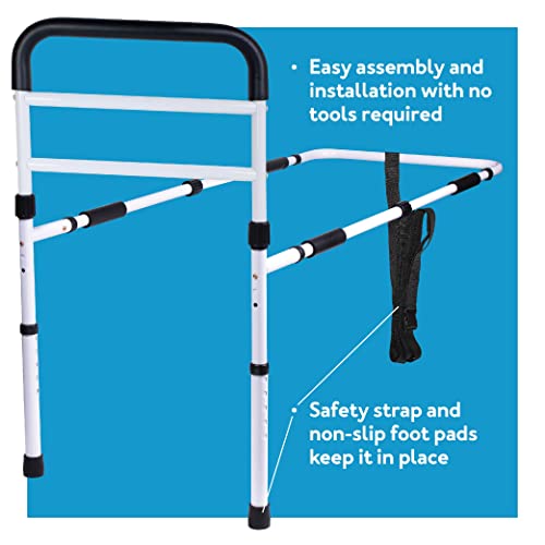 Carex Bed Rails for Elderly Adults - Adult Bed Rails and Bed Grab Bar for Elderly, Seniors, People with Mobility Issues - Tool-Free Assembly 37x20x45