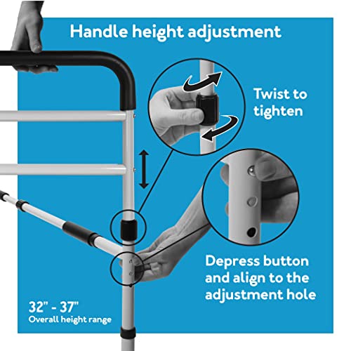 Carex Bed Rails for Elderly Adults - Adult Bed Rails and Bed Grab Bar for Elderly, Seniors, People with Mobility Issues - Tool-Free Assembly 37x20x45