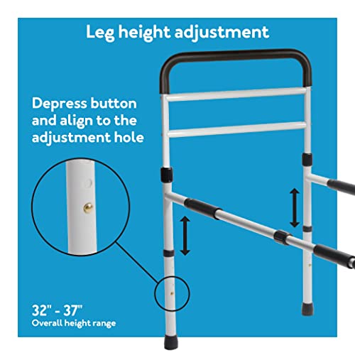 Carex Bed Rails for Elderly Adults - Adult Bed Rails and Bed Grab Bar for Elderly, Seniors, People with Mobility Issues - Tool-Free Assembly 37x20x45