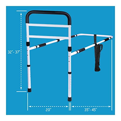 Carex Bed Rails for Elderly Adults - Adult Bed Rails and Bed Grab Bar for Elderly, Seniors, People with Mobility Issues - Tool-Free Assembly 37x20x45
