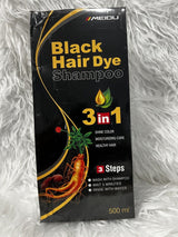 Meidu 3 in 1 Natural Hair Dye Color Shampoo Black 500 ml