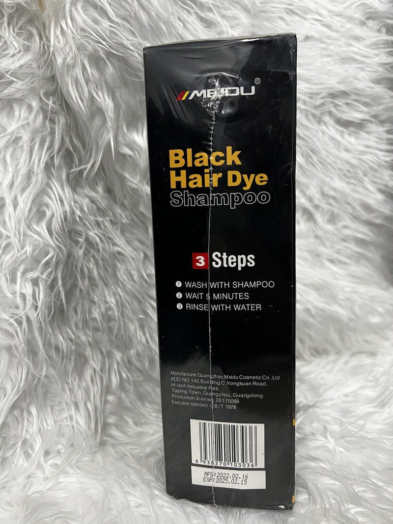 Meidu 3 in 1 Natural Hair Dye Color Shampoo Black 500 ml