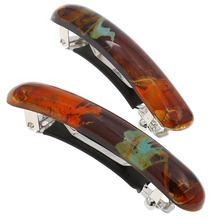 Camila Paris CP3328 French Hair Barrette Clip, Orange, Small