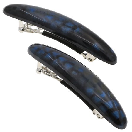 Camila Paris CP3422 Hair Barrette Clip, Blue/Black, 2.5 in