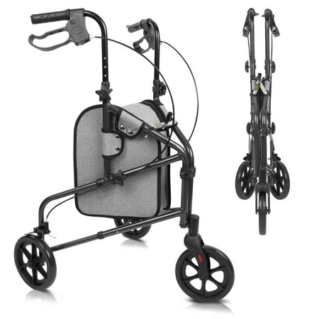 Vive 3 Wheel Walker Rollator Lightweight, Foldable