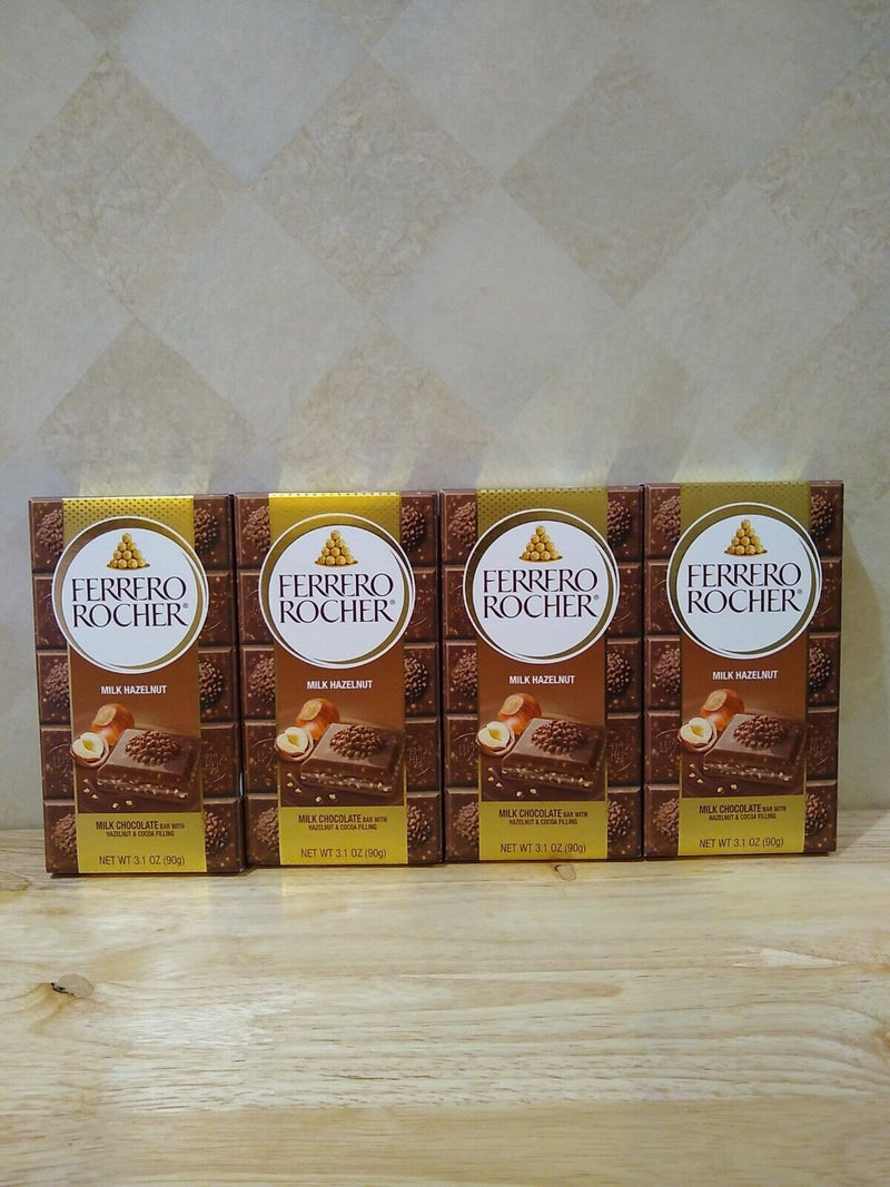 Ferrero Rocher Milk Chocolate Hazelnut Candy Bar, 3.1 oz