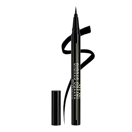 Maybelline TattooStudio Ink Pen Eyeliner, Jet Black, 0.03 Fl Oz