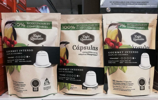 Quindio Coffee Pods, Colombian Arabica Coffee, Intense, 30 Pods