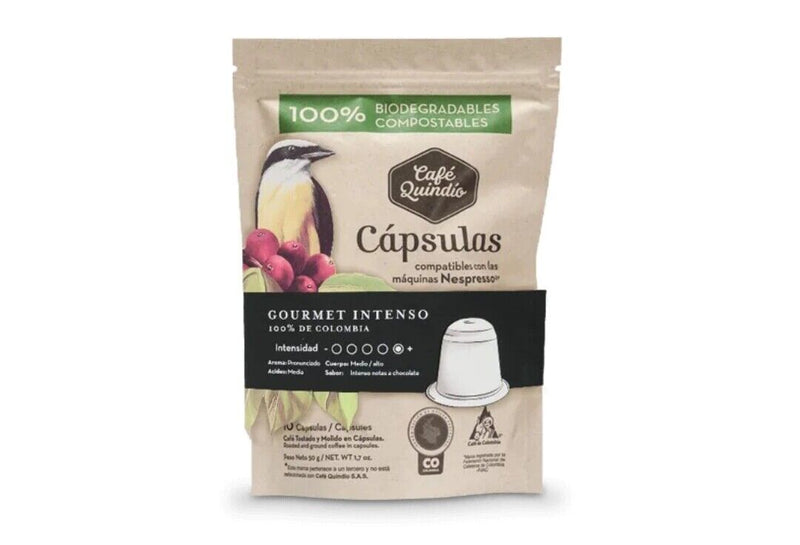 Quindio Coffee Pods, Colombian Arabica Coffee, Intense, 30 Pods