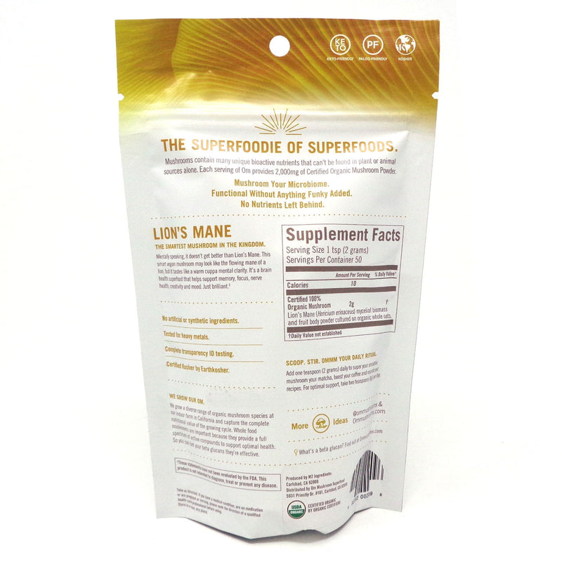 Om Mushroom Lion's Mane Mushroom Superfood 3.5oz