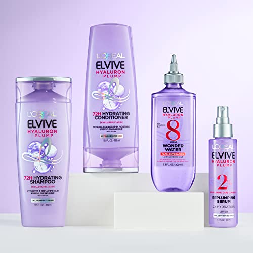 L'Oréal Elvive Hyaluron + Plump 72H Hydrating Shampoo, 12.6 Fl Oz