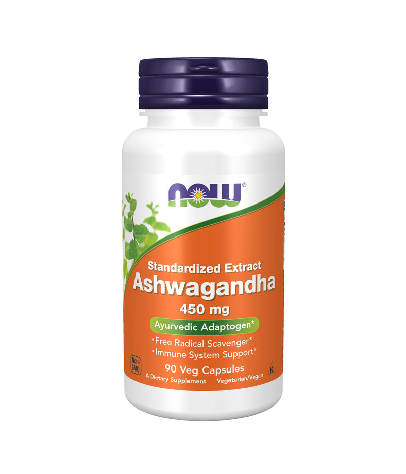 NOW Foods Ashwagandha 450 mg Veg Capsules, 90 Count