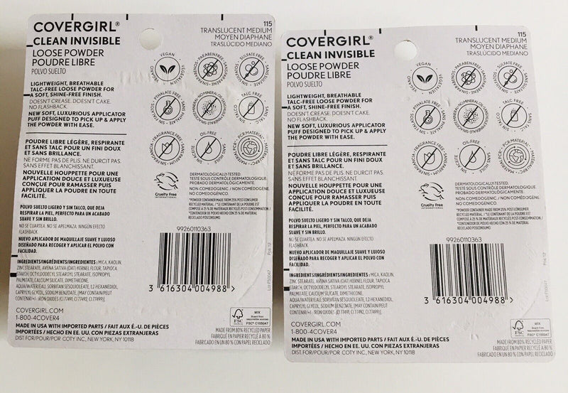 Covergirl Clean Invisible Loose Setting Powder Translucent Medium 0.7 Oz