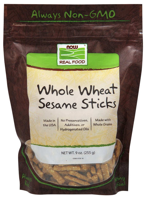 Now Foods Whole Wheat Sesame Sticks, 9 Oz