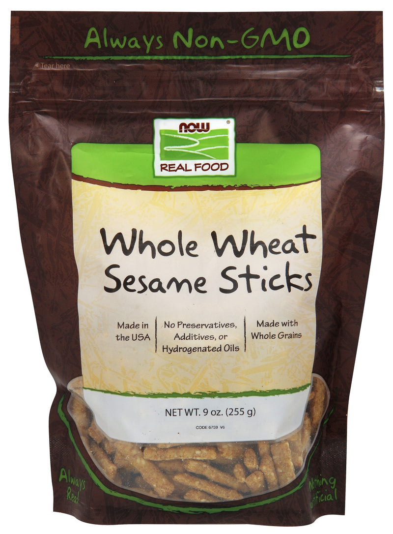 Now Foods Whole Wheat Sesame Sticks, 9 Oz