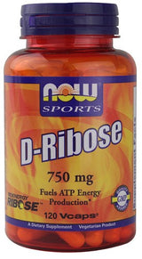 NOW Foods D-Ribose 750 mg, 120 Veg Capsules