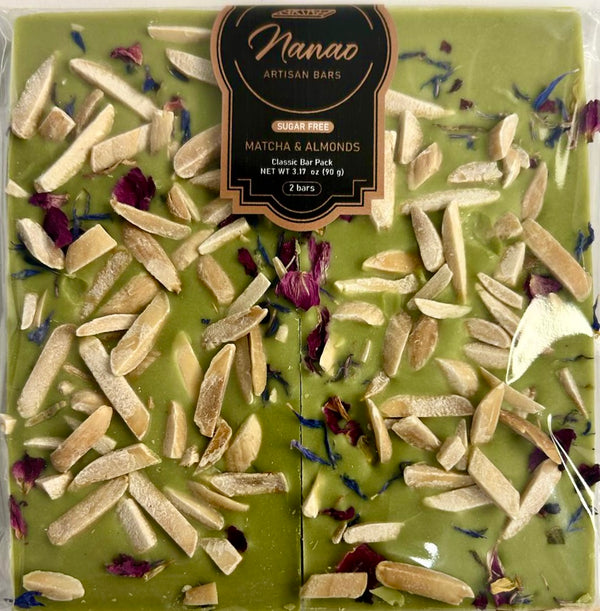 Nanao Sugar Free Matcha & Slivered Almonds Bar 3.17oz