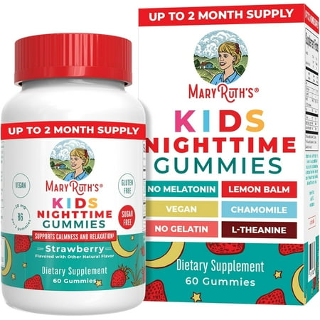 Mary Ruth's Sugar-Free Strawberry Sleep Gummies with Vitamin B6  L-Theanine & Herbals for Kids 60 ct
