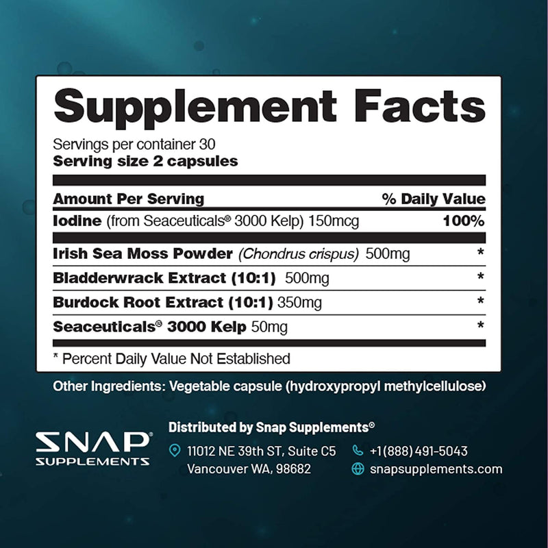 Snap Irish Sea Moss Capsules 60ct