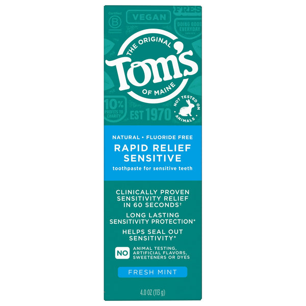 Tom's Rapid Relief Sensitive Toothpaste Fresh Mint 4oz