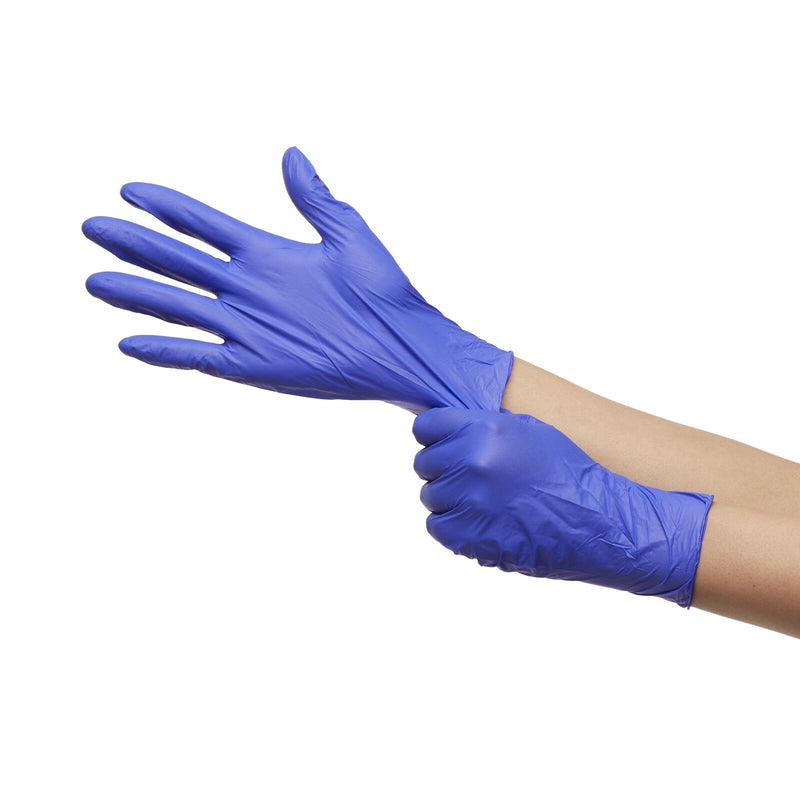 McKesson #14-6N34EC Nitrile Exam Gloves  Powder-Free  Medium  Box of 100 Gloves