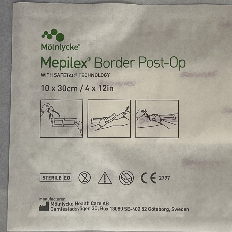 Molnlycke 496605 Mepilex Border Post-Op Silicone Dressing, 4" X 12" - 1 ct