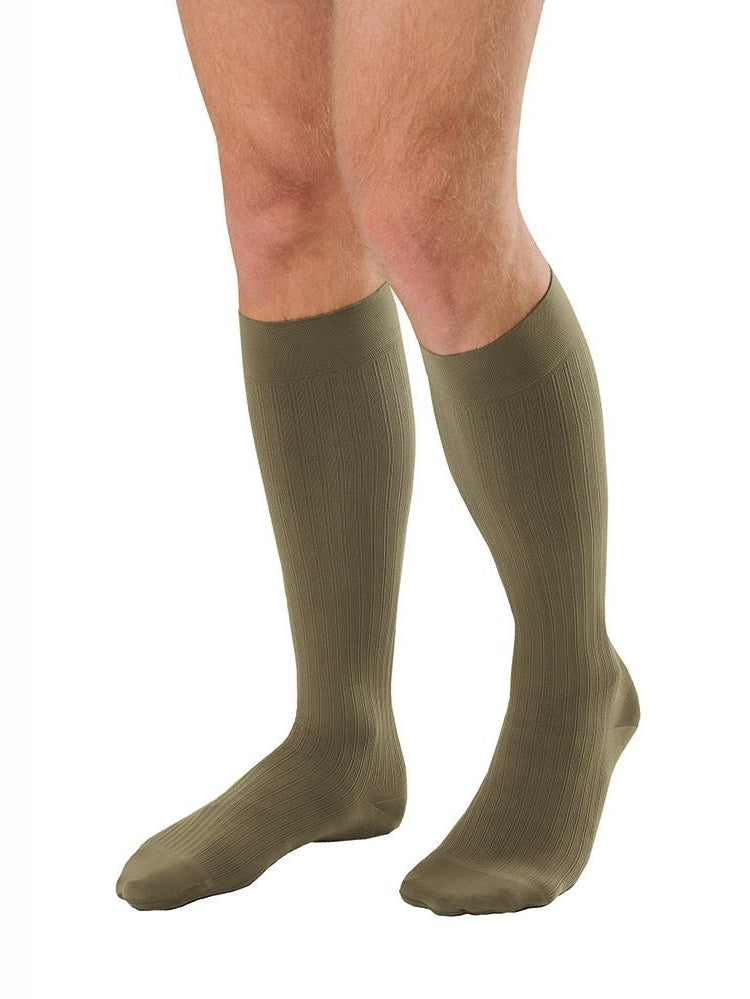 Jobst Ambition 15-20 MmHg Medium Support Khaki Size 6 Long Closed Toe Men Knee High - 7764715