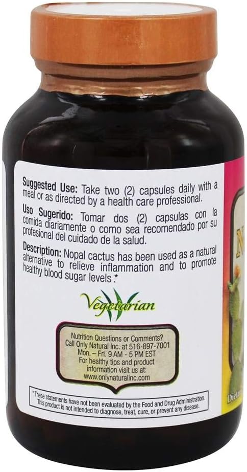 Only Natural Nopal Cactus 1000mg Capsules 90ct