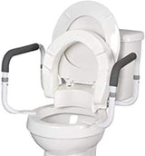 INNO MEDICAL 4" Foldable Hinged Raised Toilet Seat with Handles, Padded Arms