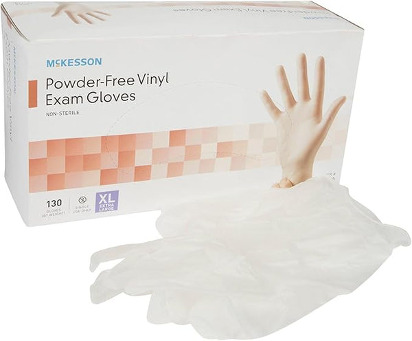McKesson Powder-Free Vinyl Gloves Non- Sterile  XL 14140 130ct