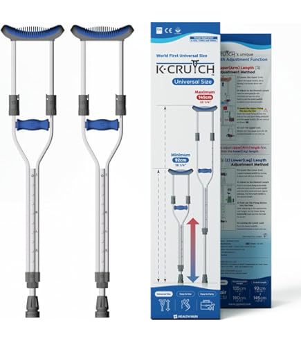 Salud N K-Crutch Tamaño universal de 36 pulgadas a 52 pulgadas