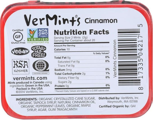 Vermints Cinnamon Breath Mints 1.41Oz