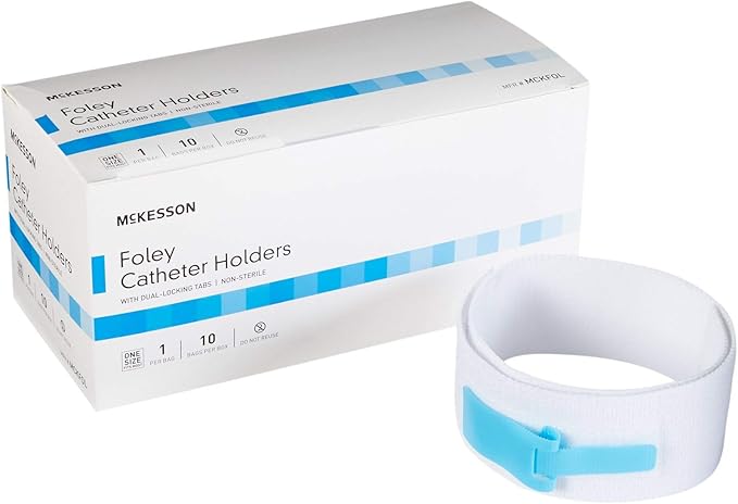 McKesson Foley Catheter Holder With Dual-Locking Tabs Leg Strap 2" X 24" 10ct