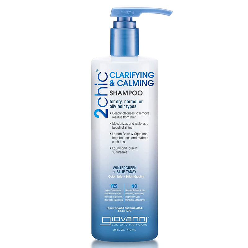 Giovanni 2 Clarificación y calmante Champú Wintergreen Blue Tansy 24 oz