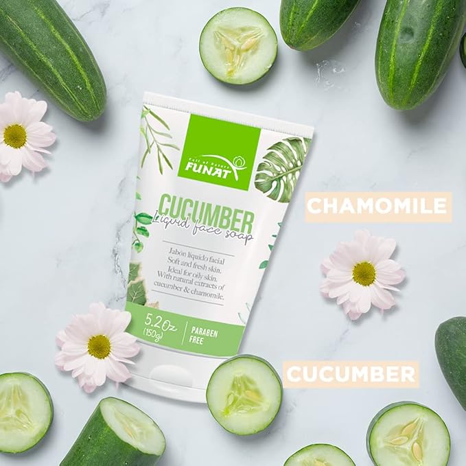Funat Cucumber Liquid Face Soap 5.2oz