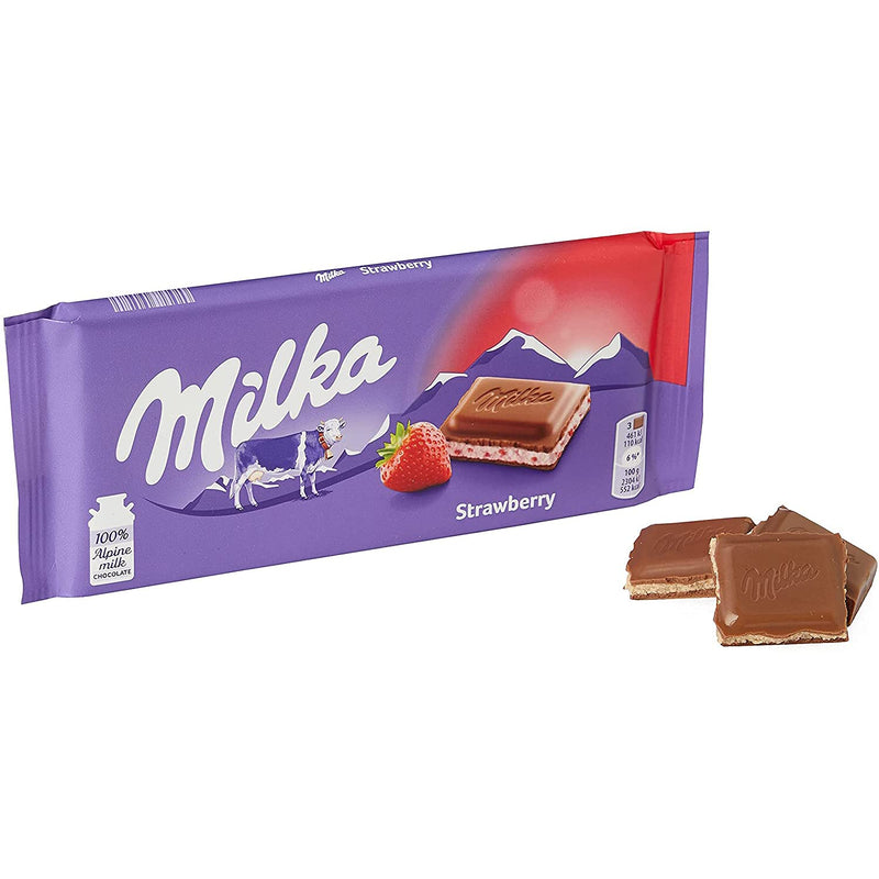 Milka Chocolate Strawberry Bar 100G