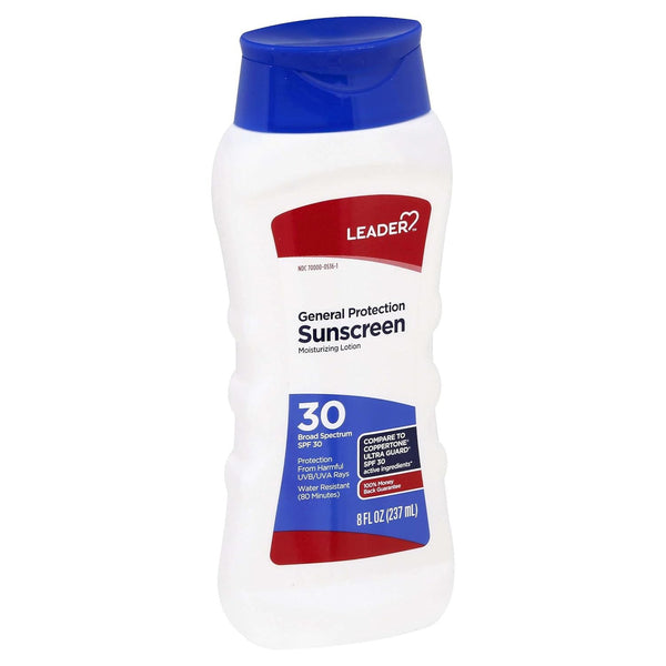 Leader Sunscreen Spf 30 Moisturizing Lotion 8oz