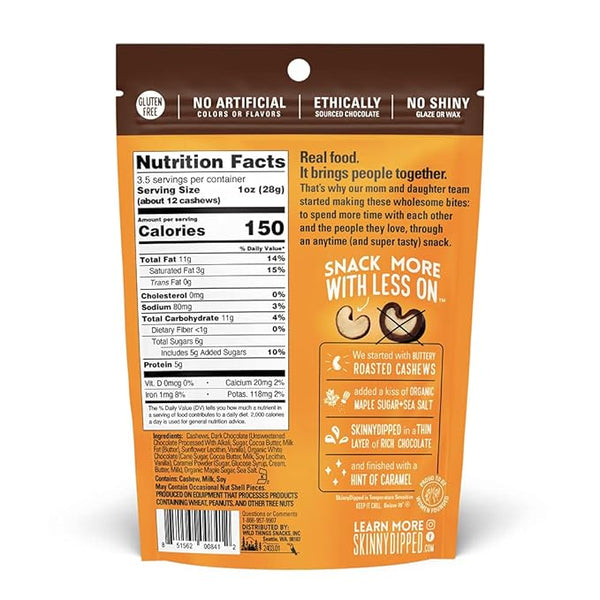Skinny Dipped Cashews Dark Chocolate Salted 3.5oz